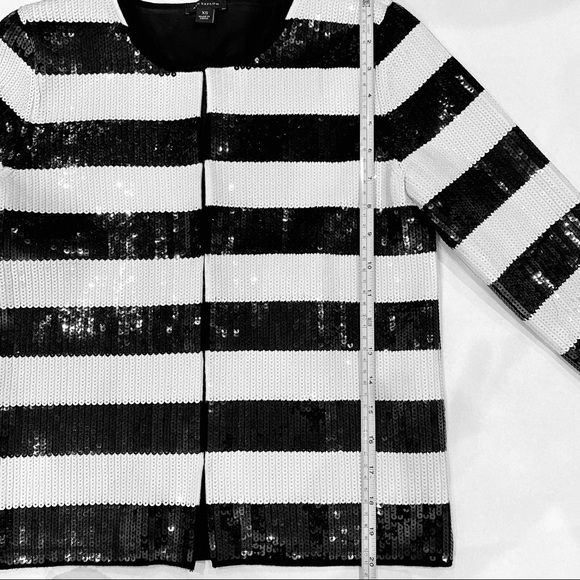Ann Taylor Sequin Striped Cardigan - Picture 3 of 4
